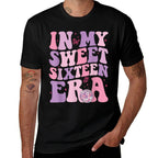 In My Sweet Sixteen Era 16th Birthday Groovy Retro Boy Girl  Tagless Design T-Shirt