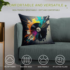 Color Explosion Vinyl Soft Style Accent Throw Pillow
