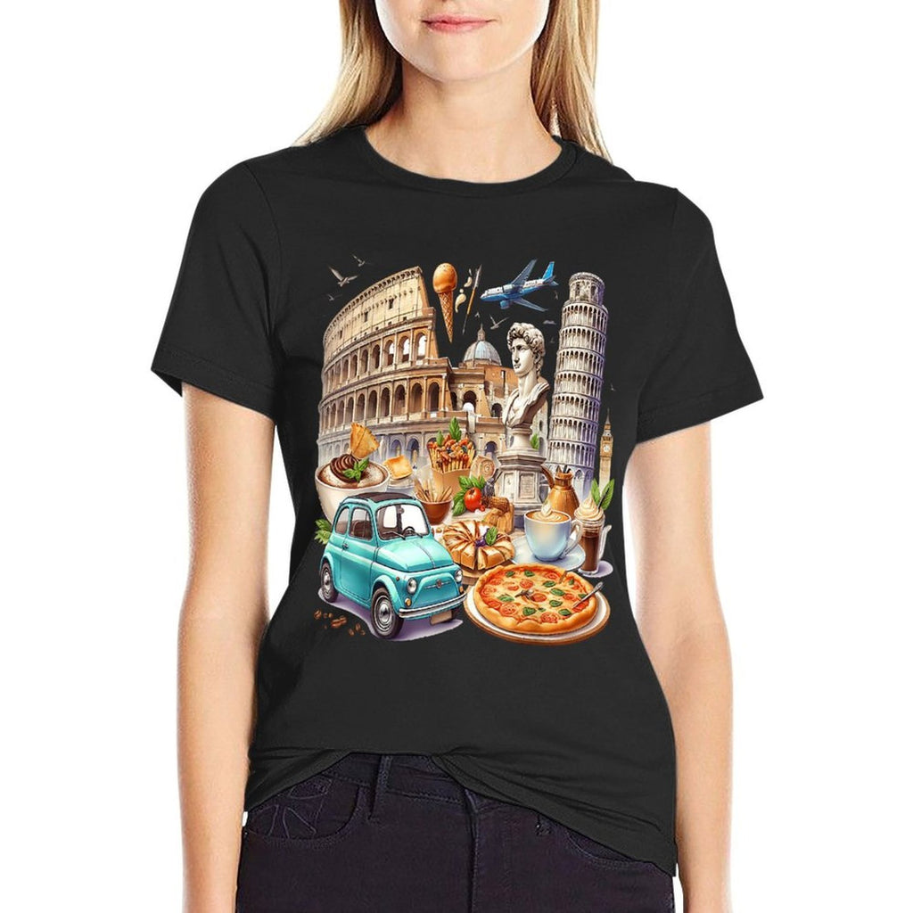 Food Pasta Vacation Italy Aesthetic Watercolor Vibes  Quick-drying T-Shirt
