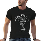 Skeleton Stay Violent Vintage 90s Halloween Spooky Skull  Classic T-Shirt
