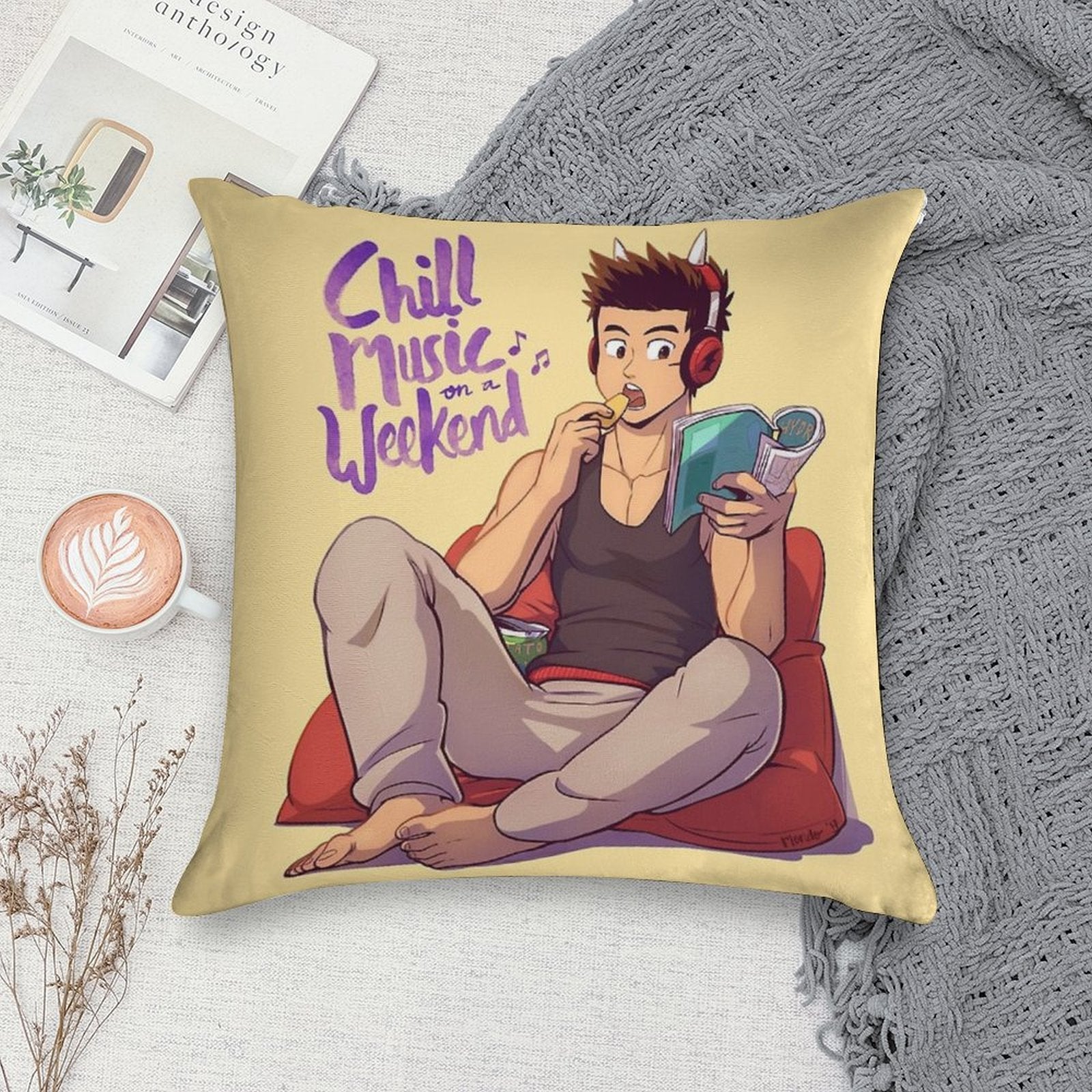 Chill Music on A Weekend Soft Luxury Feel Throw Pillow