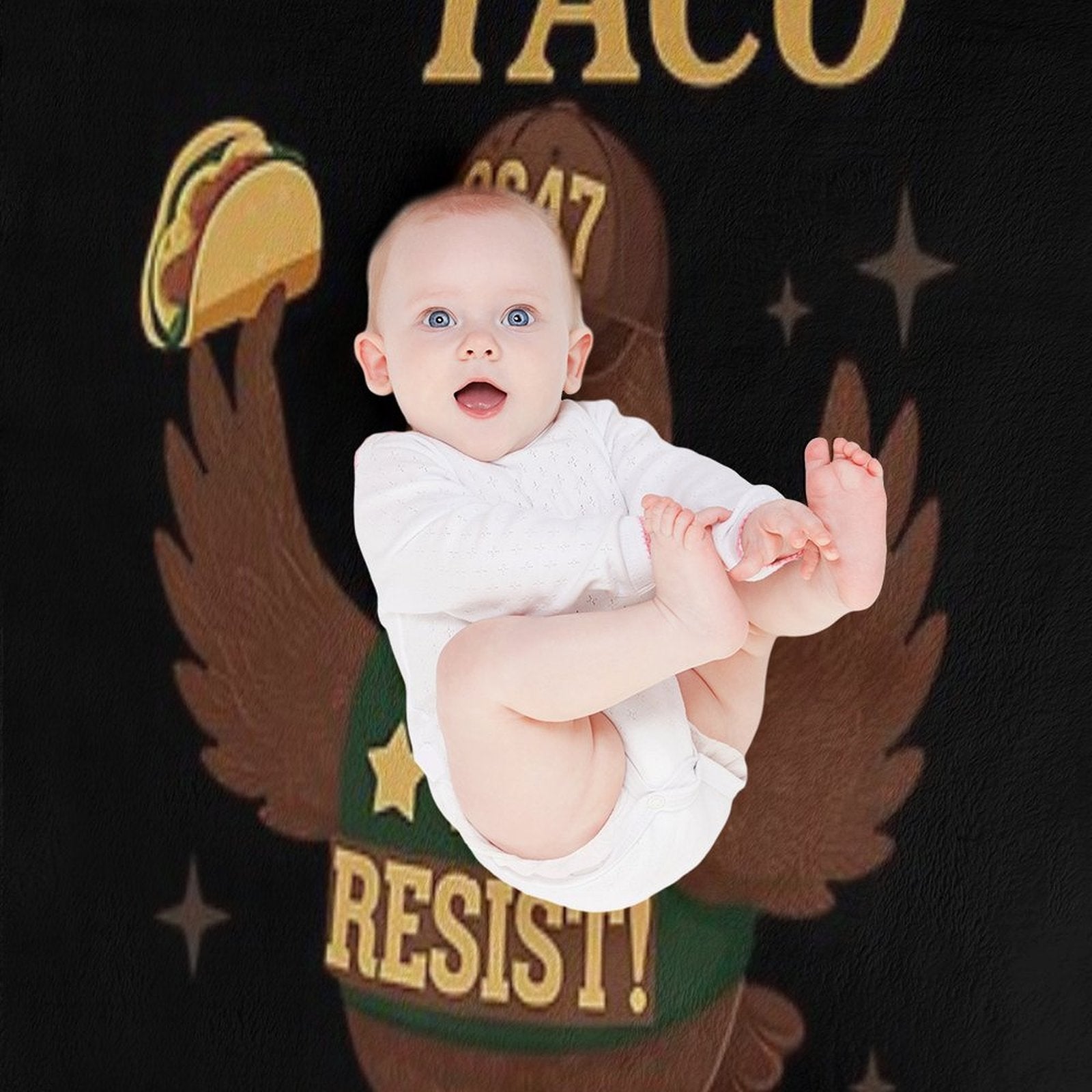 4th Of July Patriotic Lets Go USA TACOS Chicken Compact Throw Blanket
