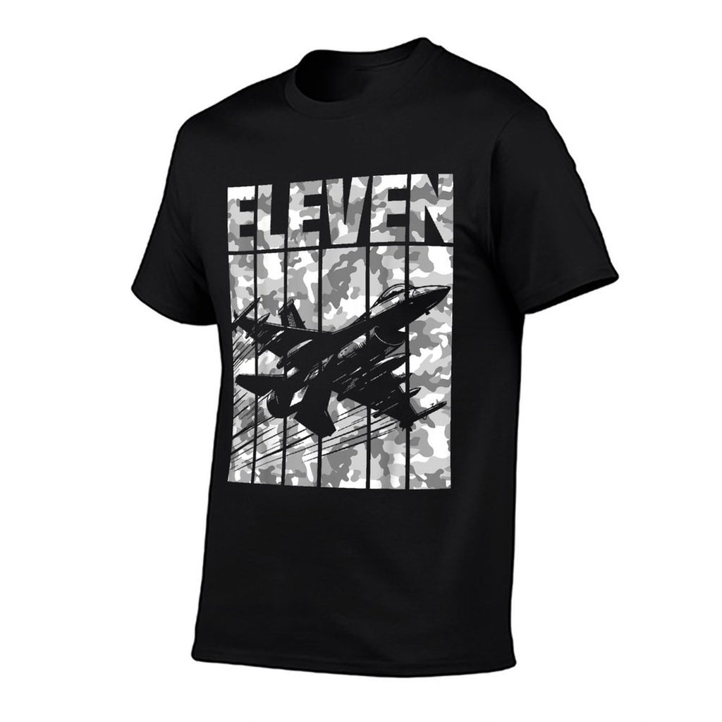 Military Fighter Jet Camo Eleven Year Old Boys 11th Birthday  Summer-ready Fabric T-Shirt