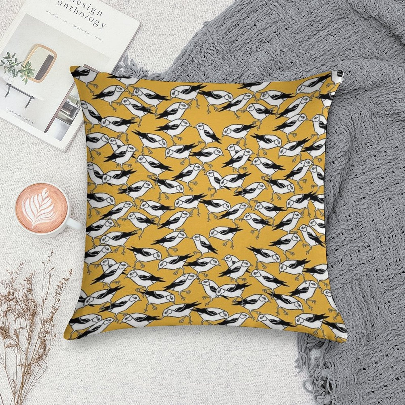 Tasmanian Forty Spotted Pardalote Soft Home Decor Throw Pillow