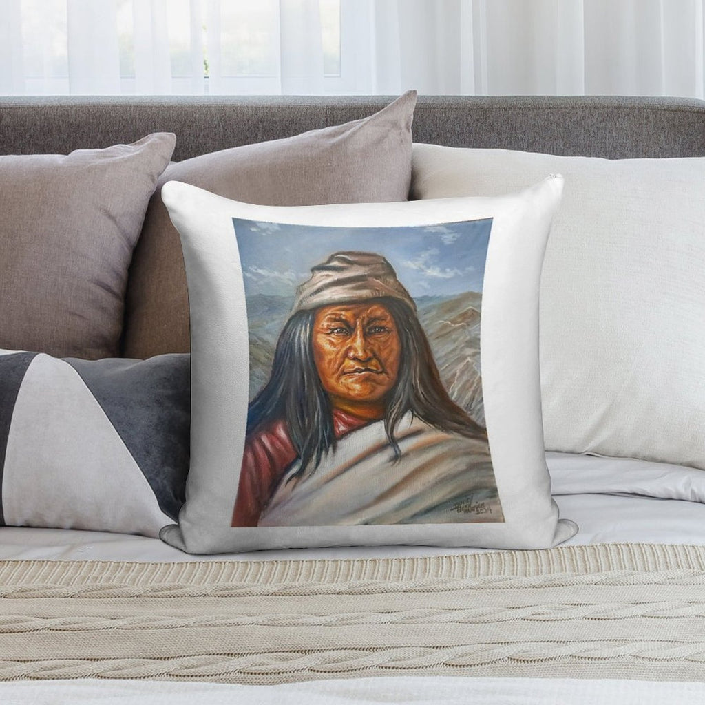 Chief Juh - Nednai Chiricahua Apache Chief Soft Washable Throw Pillow