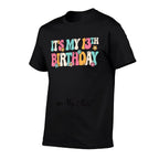 It's My 13th Birthday Party Groovy 13 Years Old Girl Sign My  Vintage-inspired T-Shirt