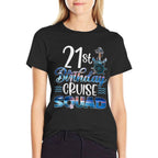 21st Birthday Squad Cruise Birthday Trip Cruise Birthday  Rolled Sleeves T-Shirt