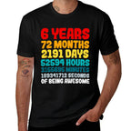 Kids How Many Years, Month, Days, Minutes And Seconds Is 6 Years  Rolled Sleeves T-Shirt