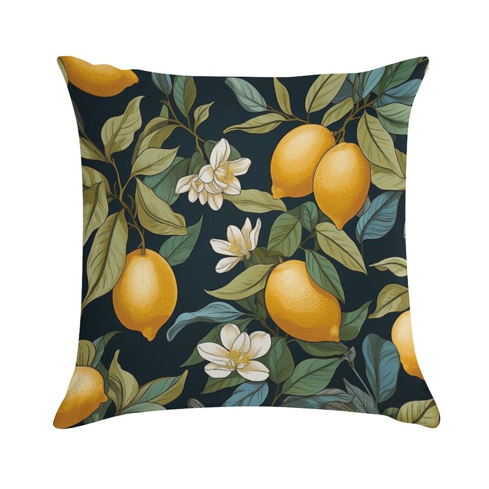 Lemon Pattern Watercolor Soft Home Decor Throw Pillow