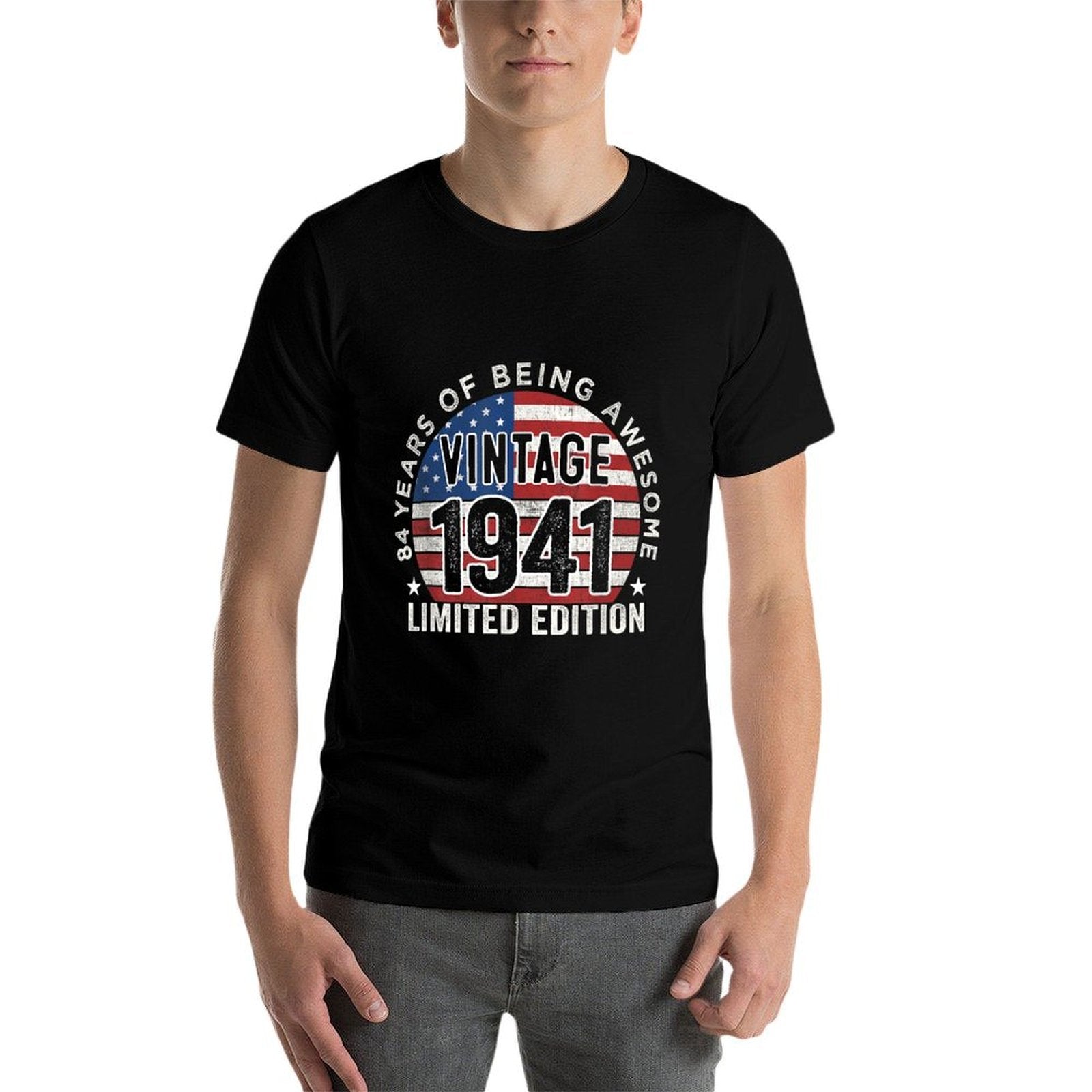 84th Birthday Gifts Men Vintage 1941 84 Years Old USA  Relaxed-fit T-Shirt