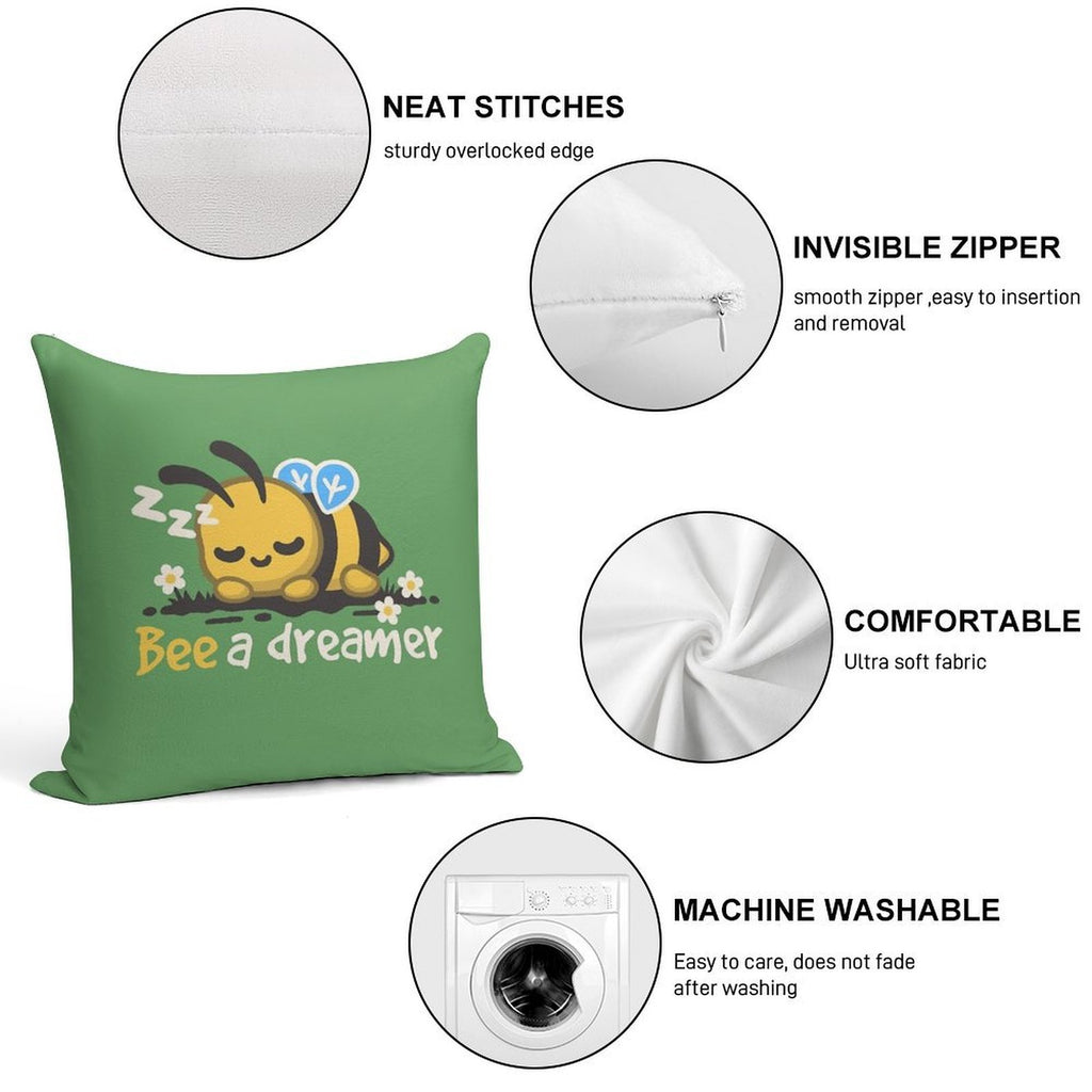 Bee A Dreamer Soft High-Density Material Throw Pillow
