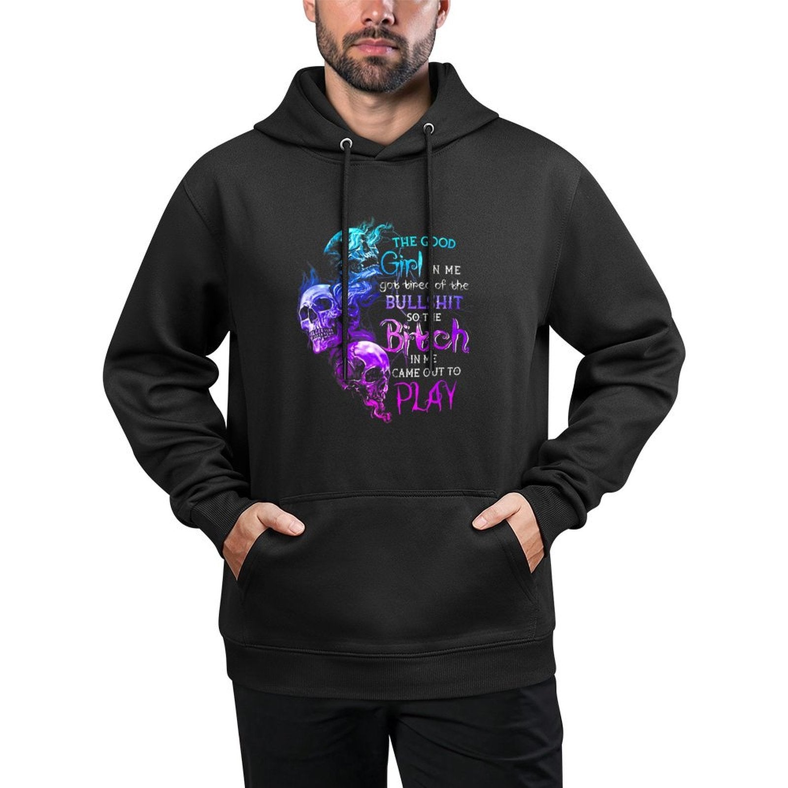 The Good Girl In Me Got Tired Of The Bullshit SKull Rose Shape Retention Hoodie
