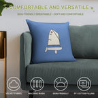 Optimist Sailboat - White Soft Skin-Friendly Throw Pillow