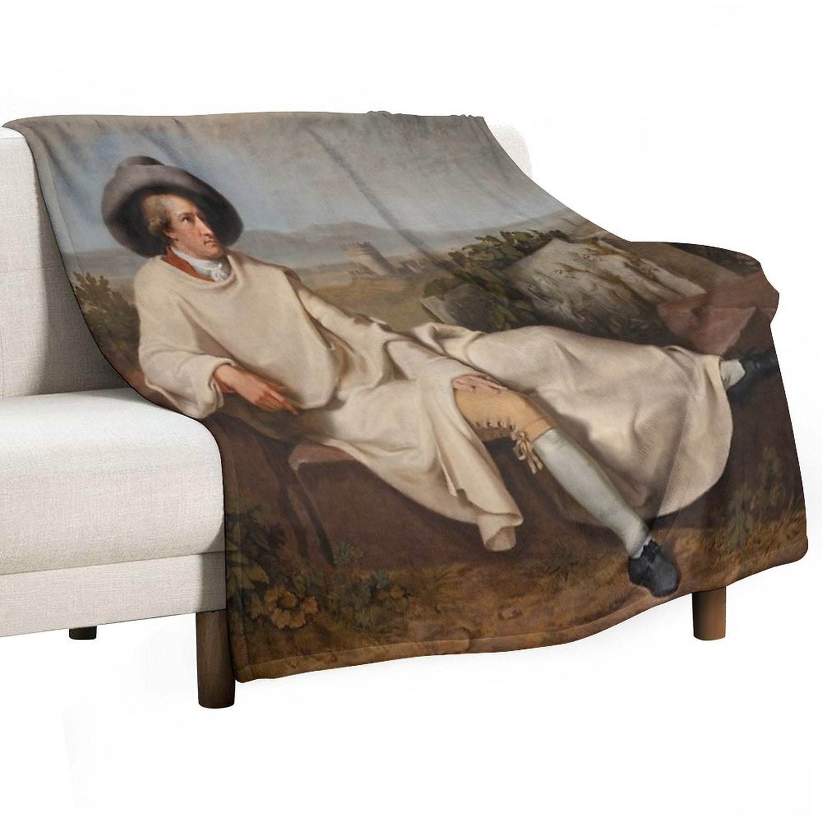 Johann Heinrich Wilhelm Tischbein, Goethe in The Roman Campagna Travel-friendly Throw Blanket