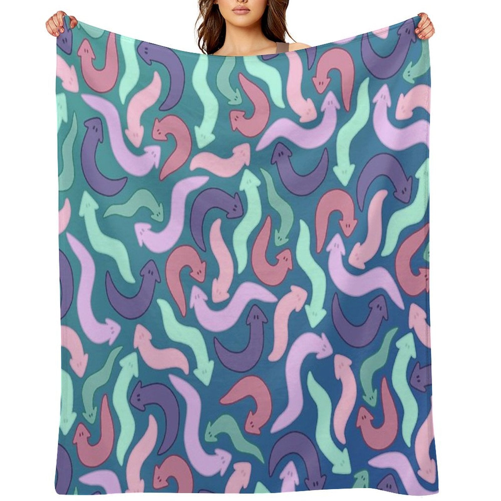 Wiggly Planaria Quick-dry Throw Blanket