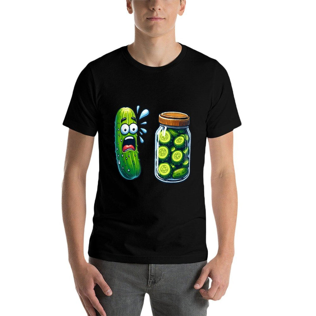 Funny Pickle Surprise A Cucumber And A Jar Of Sliced Pickles  Moisture-wicking T-Shirt