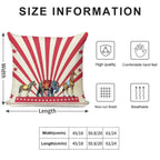 Vintage Circus Animals Soft Hidden Zipper Throw Pillow