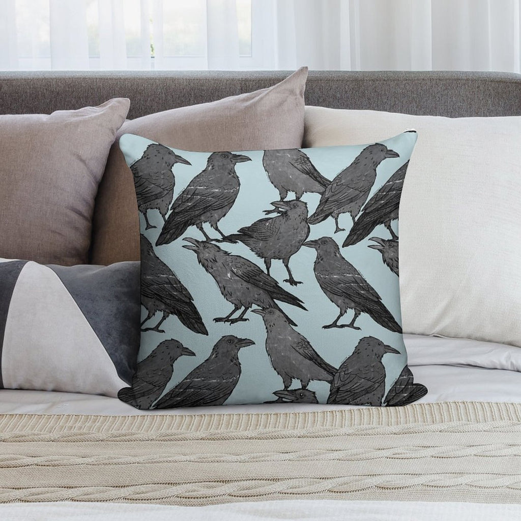 Cute Crow Pattern Soft High-Density Material Throw Pillow