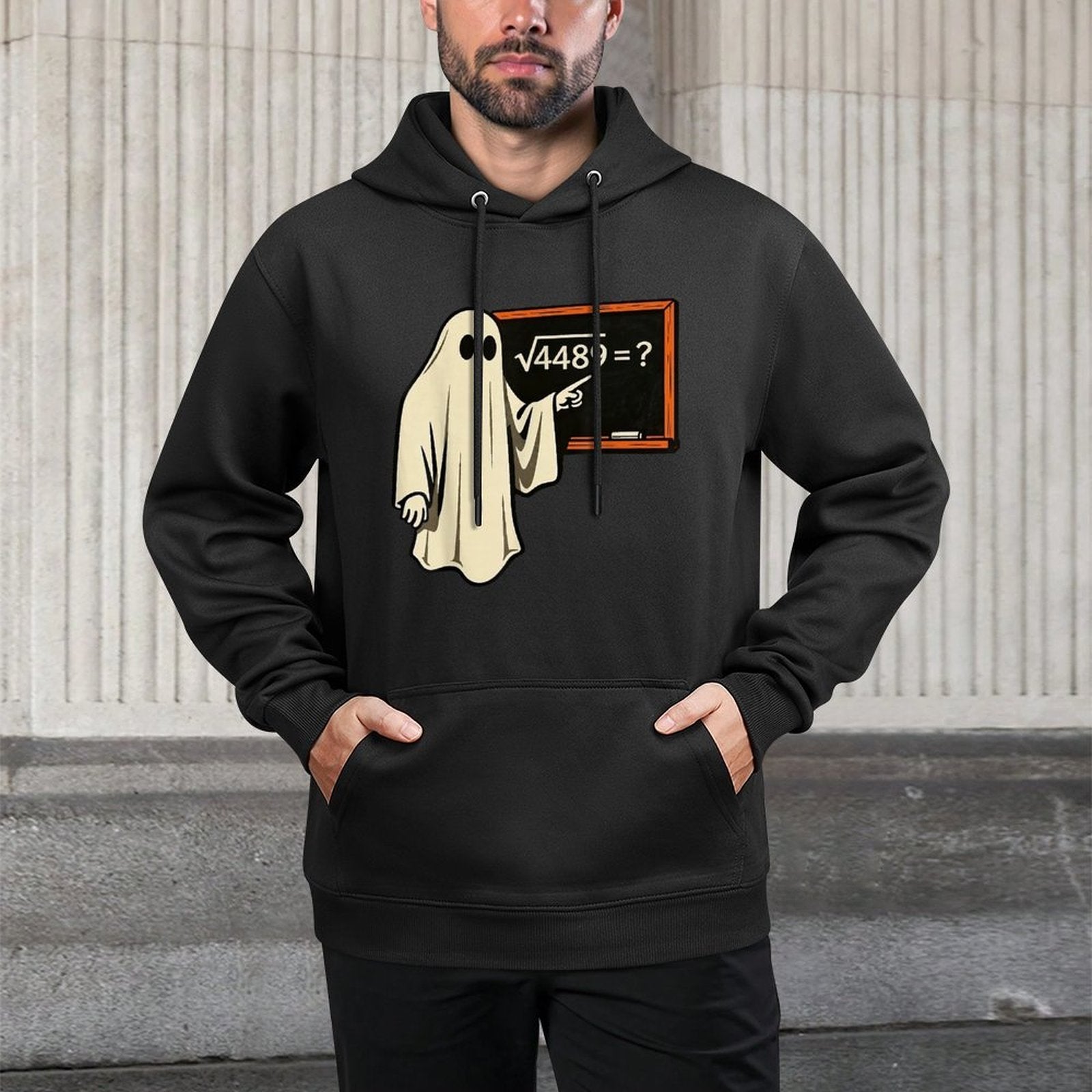 Square Root 67 Ghost Math Teacher 4489 Meme Funny Halloween Layering Staple Hoodie