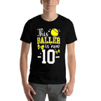 10th Birthday Softball Girl Ten Year Old Softball Player Comfortable T-Shirt