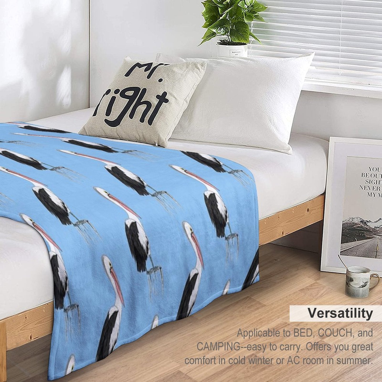 Australian Pelican Travel-friendly Throw Blanket