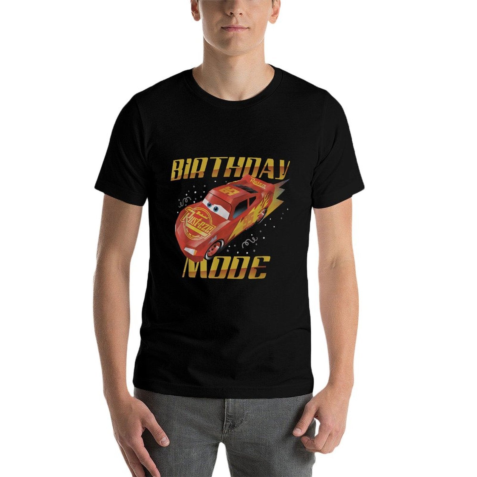 Disney Pixar Cars Lightning McQueen Birthday Fashion  Soft T-Shirt
