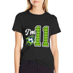 11th Soccer Birthday Party Eleven Year Old Soccer Player  Heathered Texture T-Shirt
