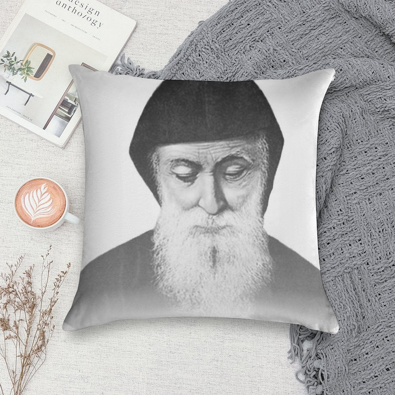 Saint Charbel Soft High-Density Material Throw Pillow