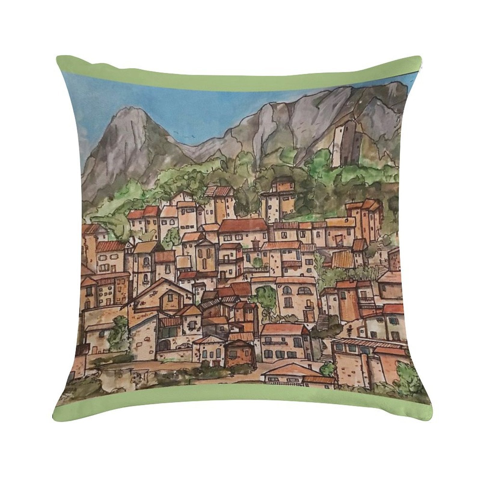 Italian Village Soft Anti-Pilling Throw Pillow