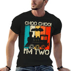 Kids Choo Choo Im Two Locomotive Train Boy 2nd Birthday Trains  Odor-resistant T-Shirt