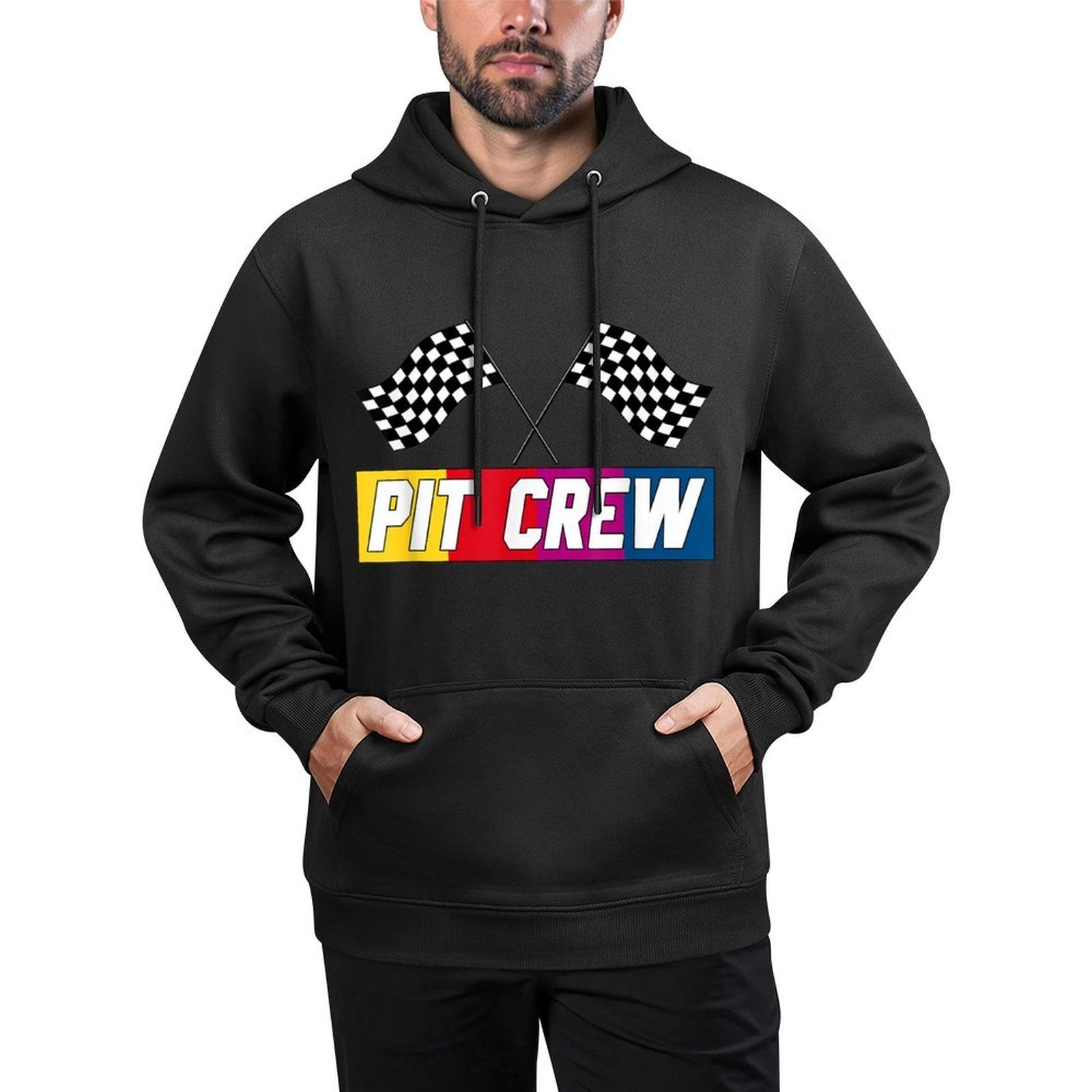 Pit Crew for Hosting Race Car Parties Parents Pit Kangaroo Pocket Hoodie