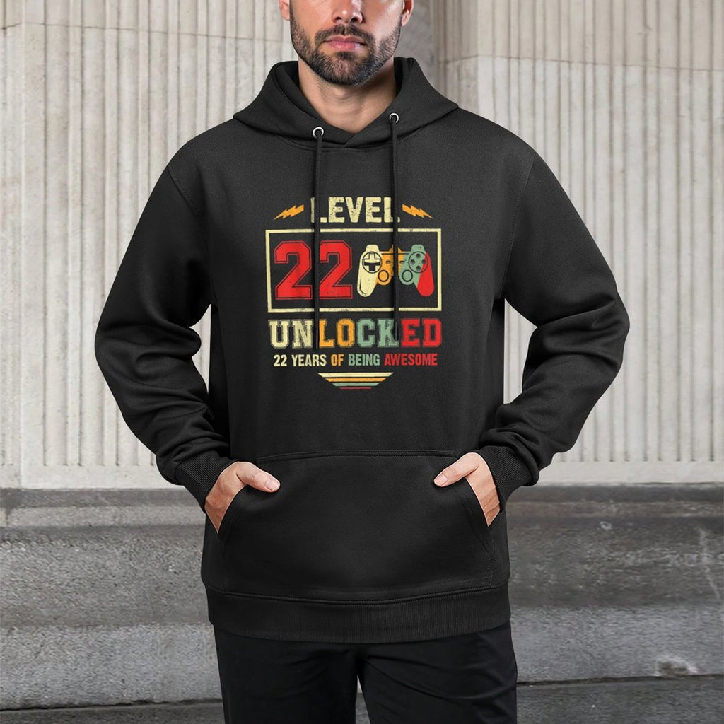 Level 22 Unlocked 22 Years of Being Awesome 22nd Birthday Casual Wear Hoodie