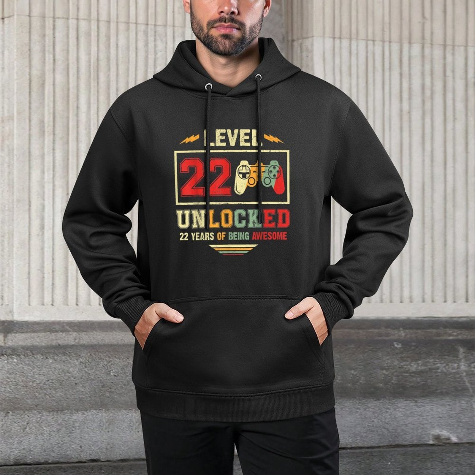 Level 22 Unlocked 22 Years of Being Awesome 22nd Birthday Casual Wear Hoodie