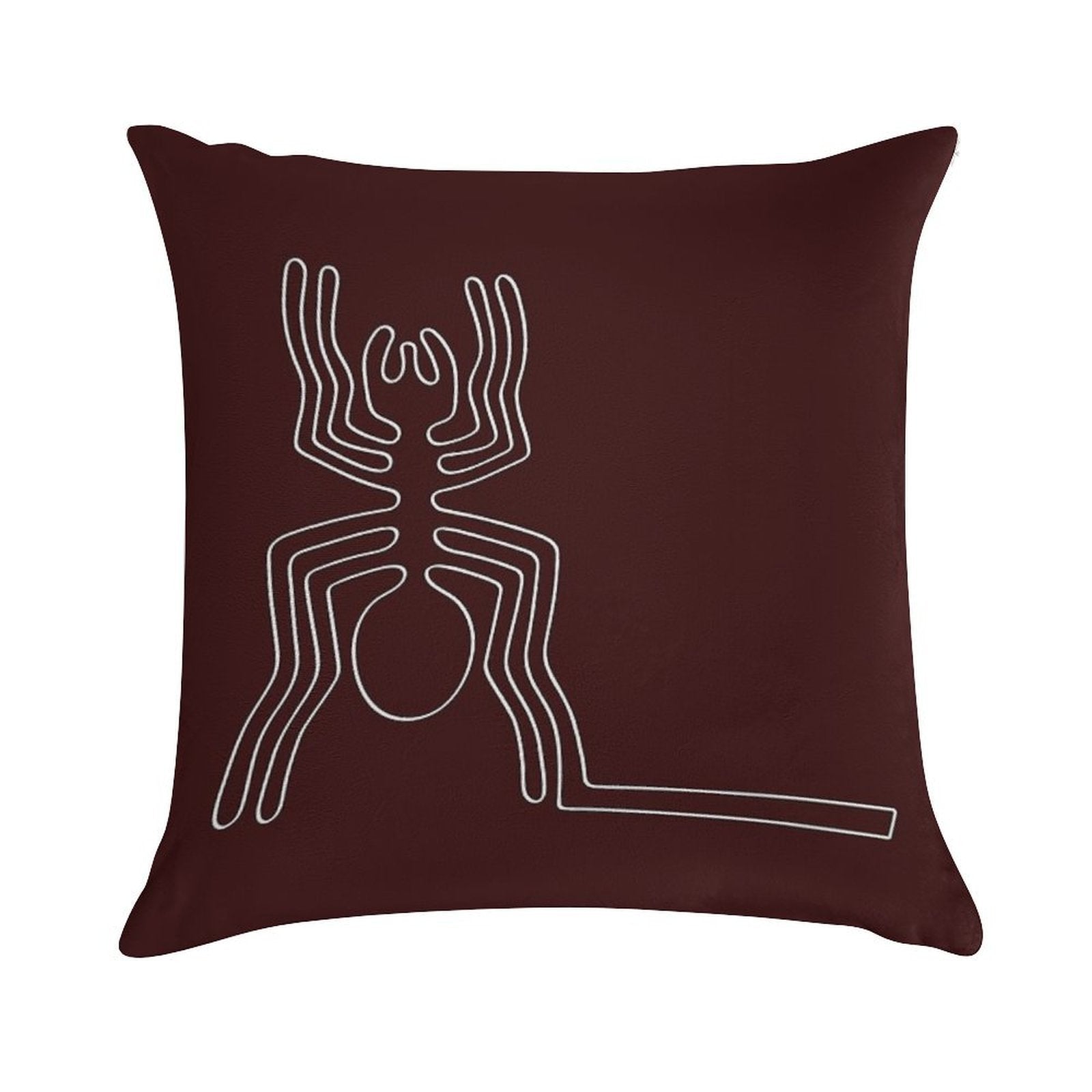Spider from Nazca in White Soft Short Plush Fabric Throw Pillow