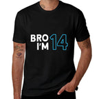 14th Birthday, Boys 14th Birthday 14 Years Old, Bro I'm 14  Oversized Silhouette T-Shirt