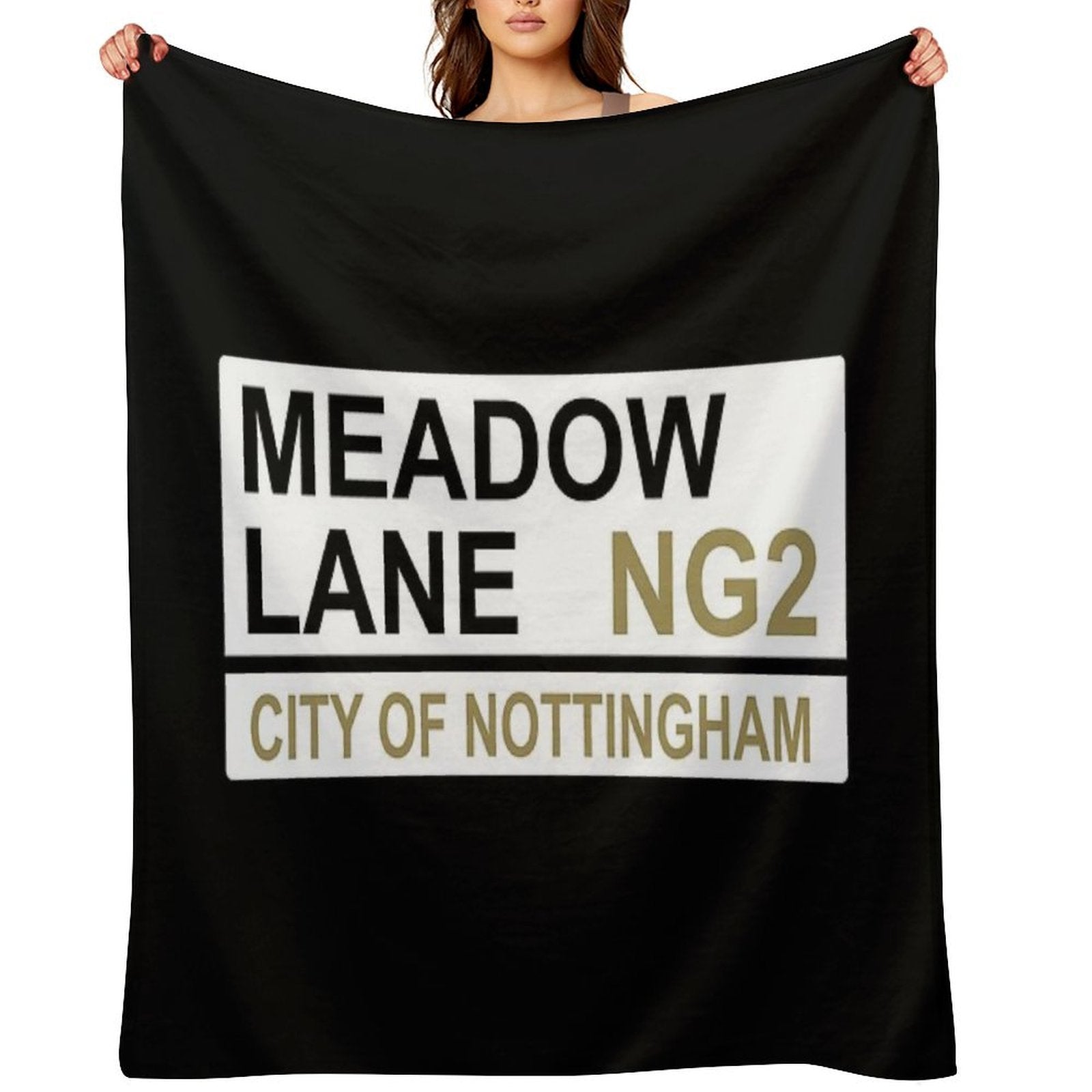 Notts County Meadow Lane Iconic Street Sign Compact Throw Blanket
