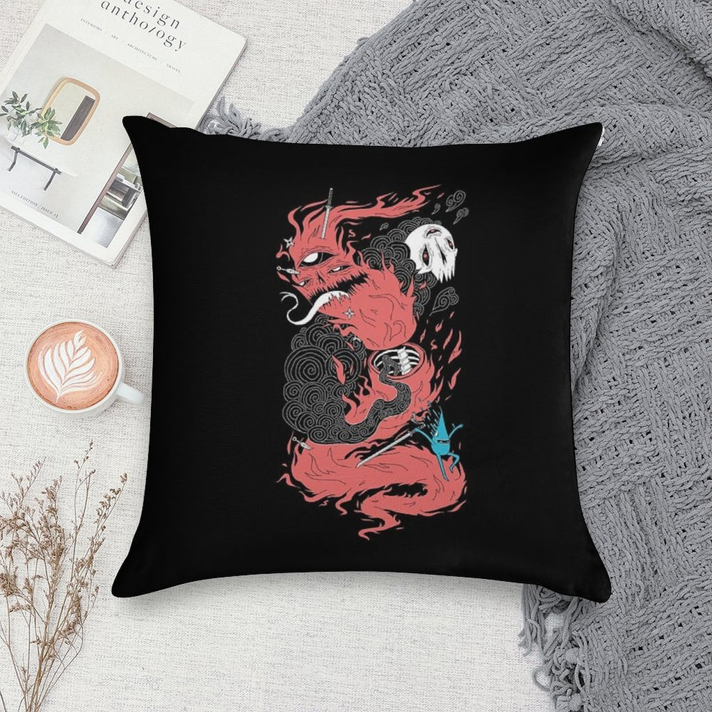 Death of The Fire Demon Soft Decorative Cover Throw Pillow