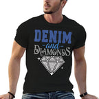 Denim And Diamonds Stylish Blue Denim  Lightweight T-Shirt