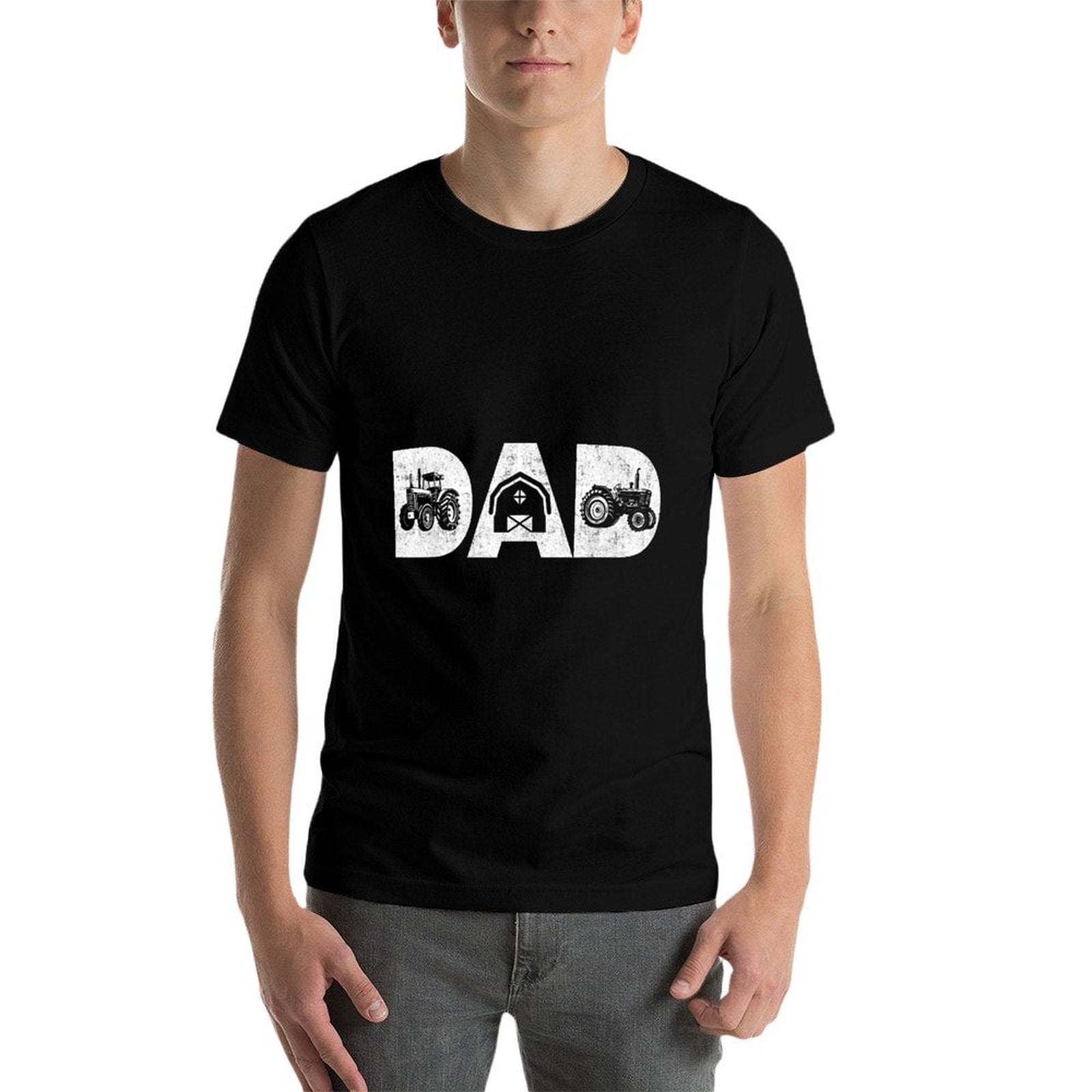 Mens Vintage Farming Father Farm Lover Farmer Daddy Tractor Dad  Polyester Blend T-Shirt