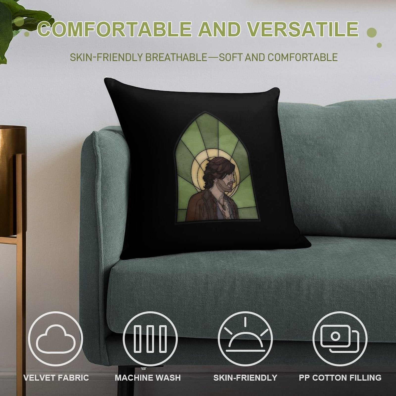 Gwaine in Glass Soft Bedroom Essential Throw Pillow