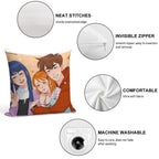 The Trio Friend Soft Skin-Friendly Throw Pillow