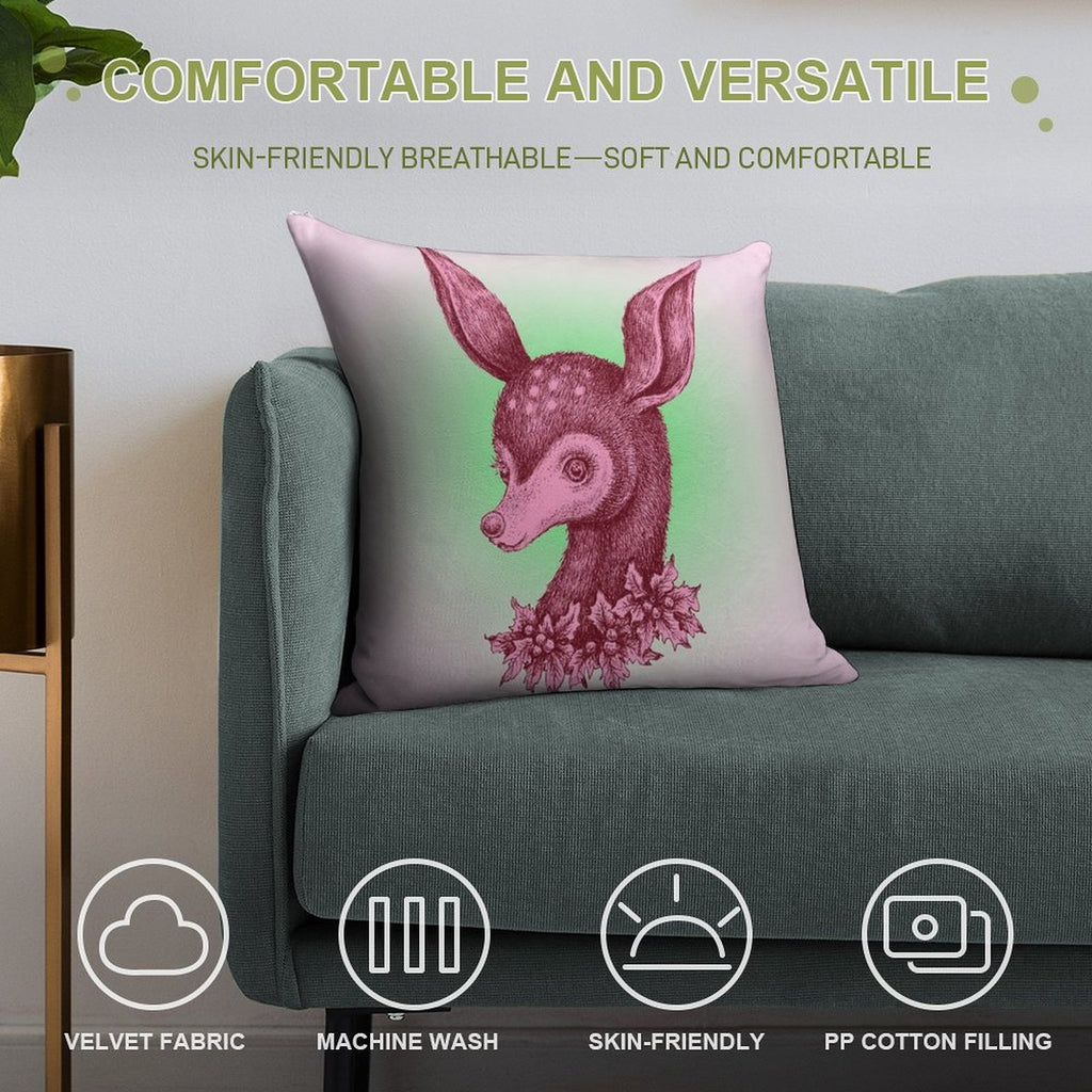 Rudy Soft Short Plush Fabric Throw Pillow