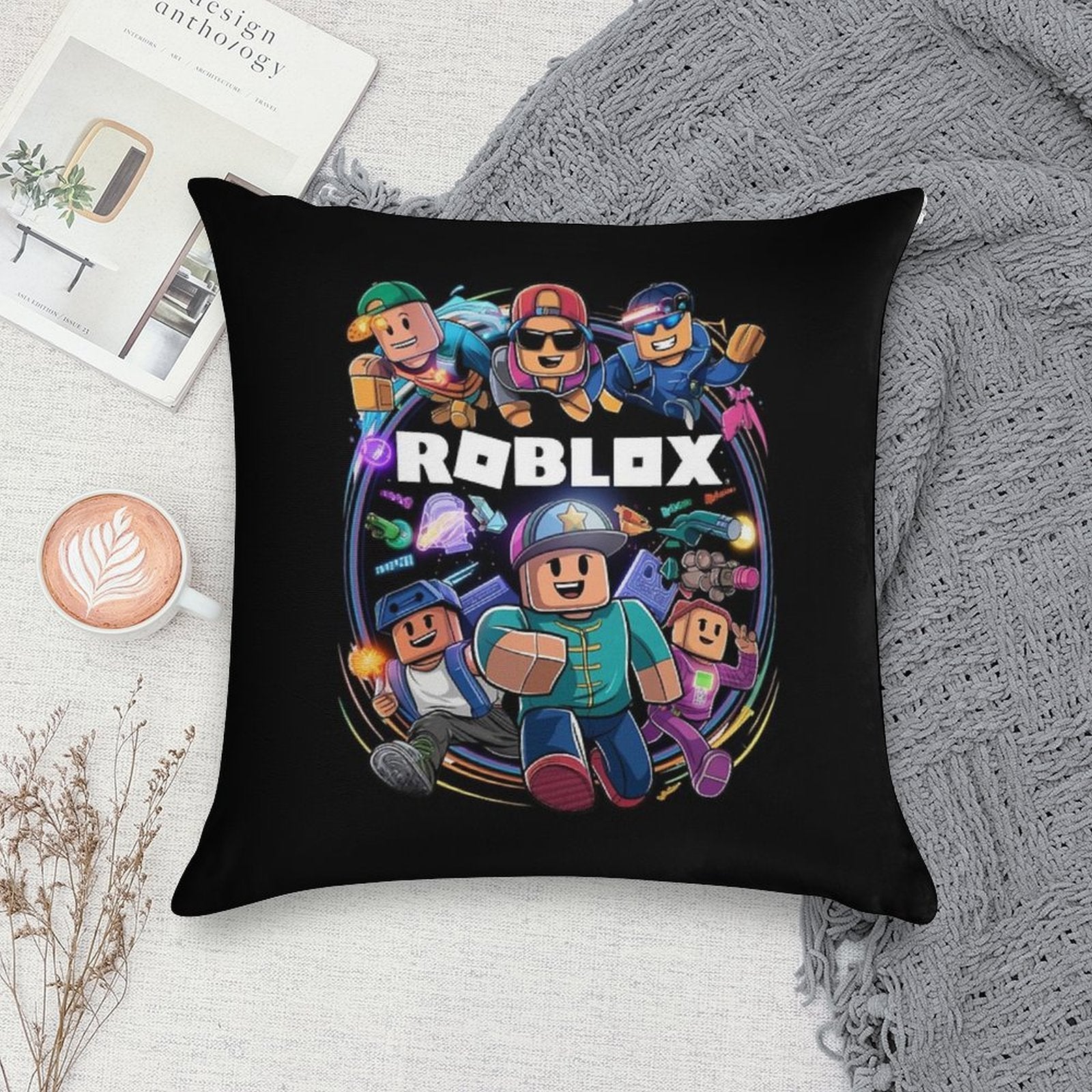 Roblox Kids Soft Bedroom Essential Throw Pillow