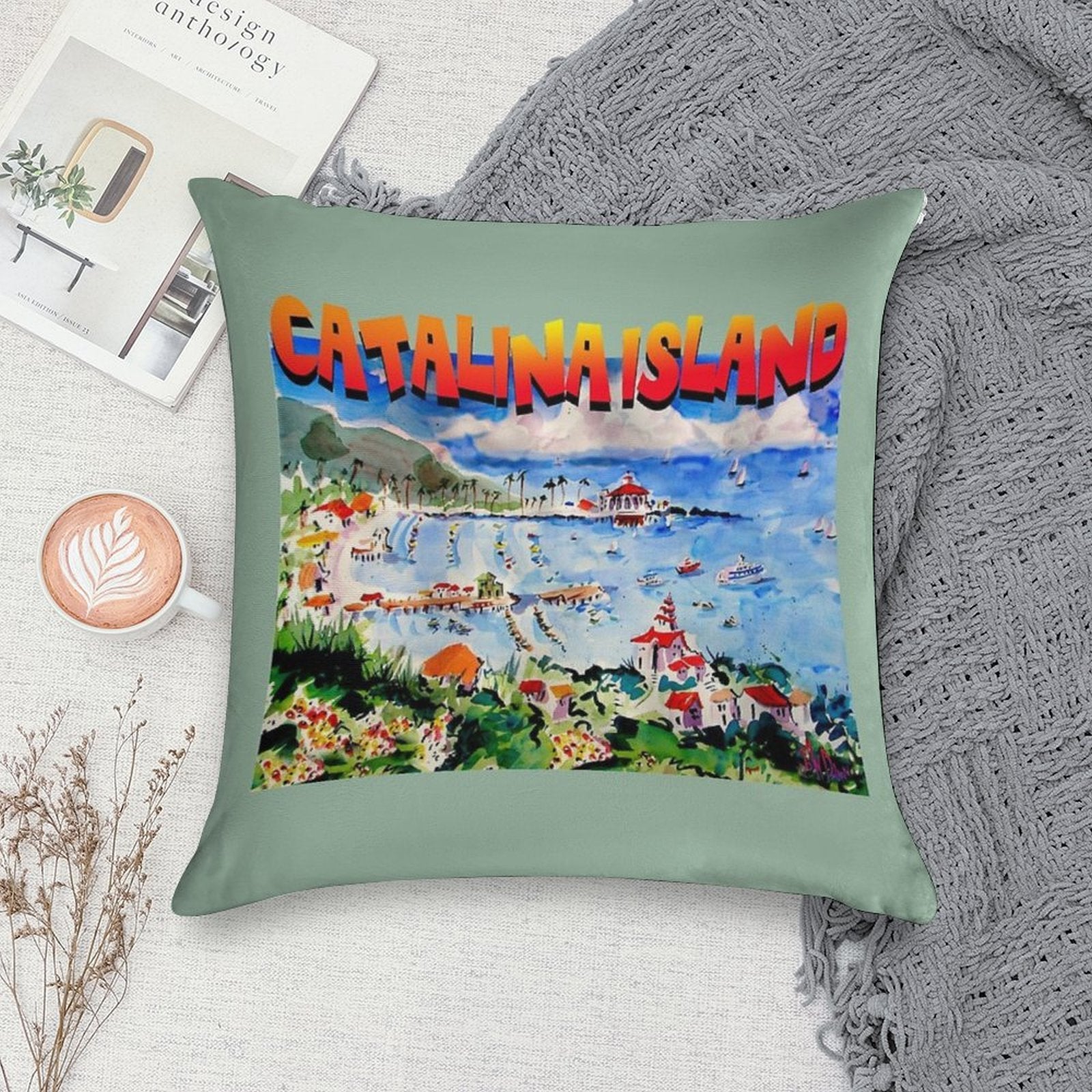 Catalina Island Soft Anti-Pilling Throw Pillow