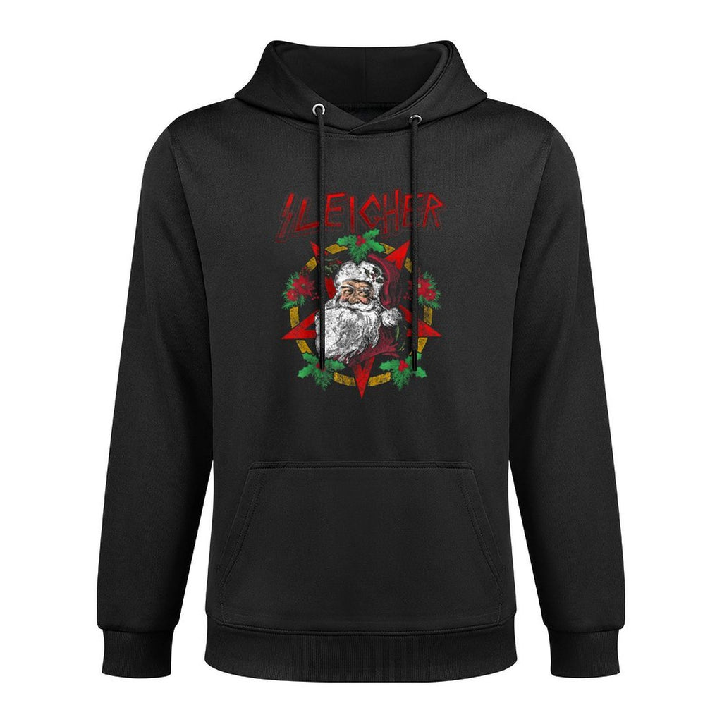 Sleigher - Heavy Metal Santa Claus - Christmas Xmas Gift Cotton-Polyester Blend Hoodie