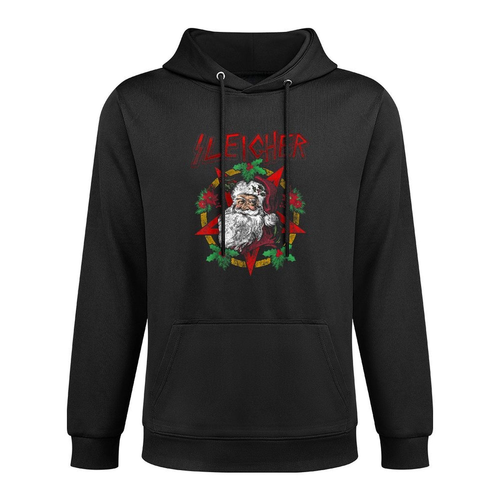 Sleigher - Heavy Metal Santa Claus - Christmas Xmas Gift Cotton-Polyester Blend Hoodie