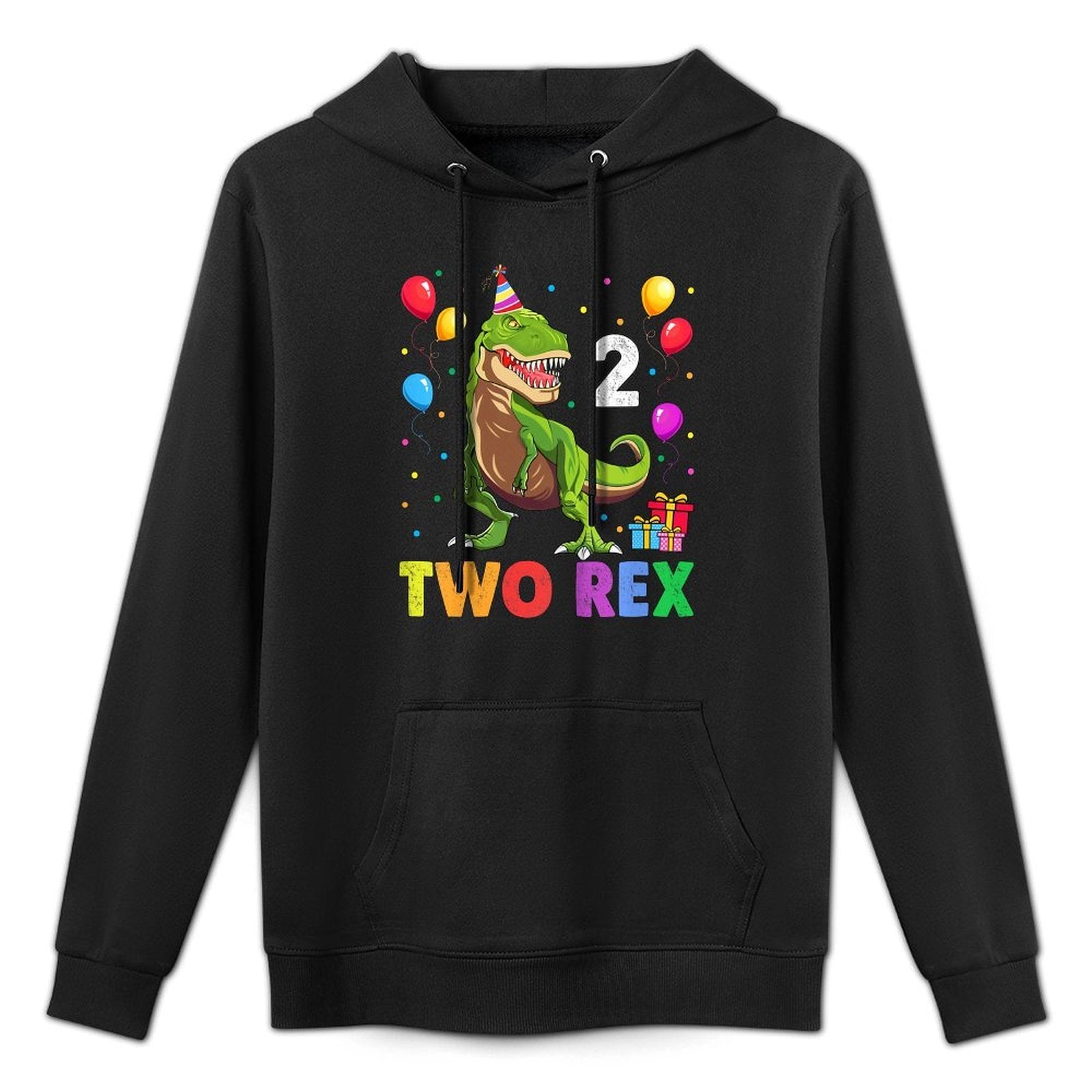 Two Rex 2nd Birthday Gift Second Dinosaur 2 Year Old Easy Care Hoodie