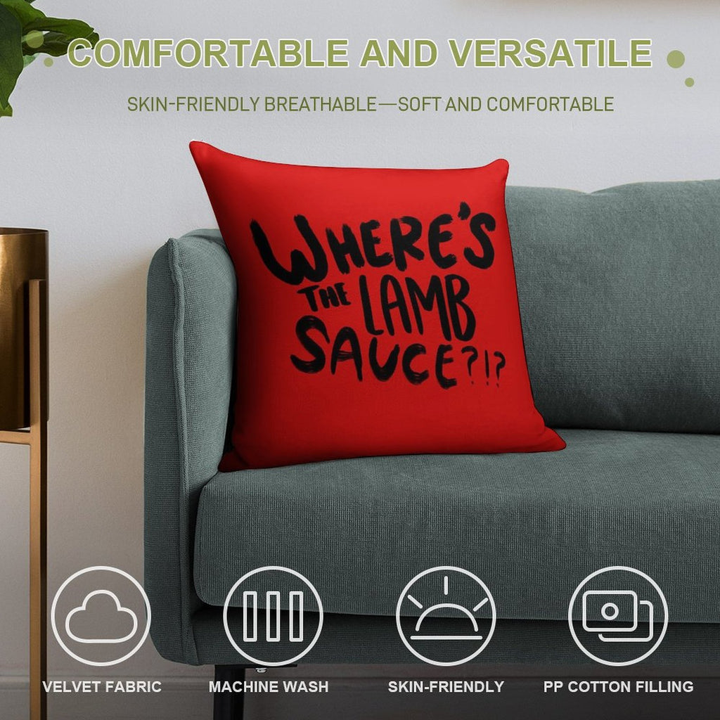 Where's The Lamb Sauce -Chef Meme Soft Skin-Friendly Throw Pillow