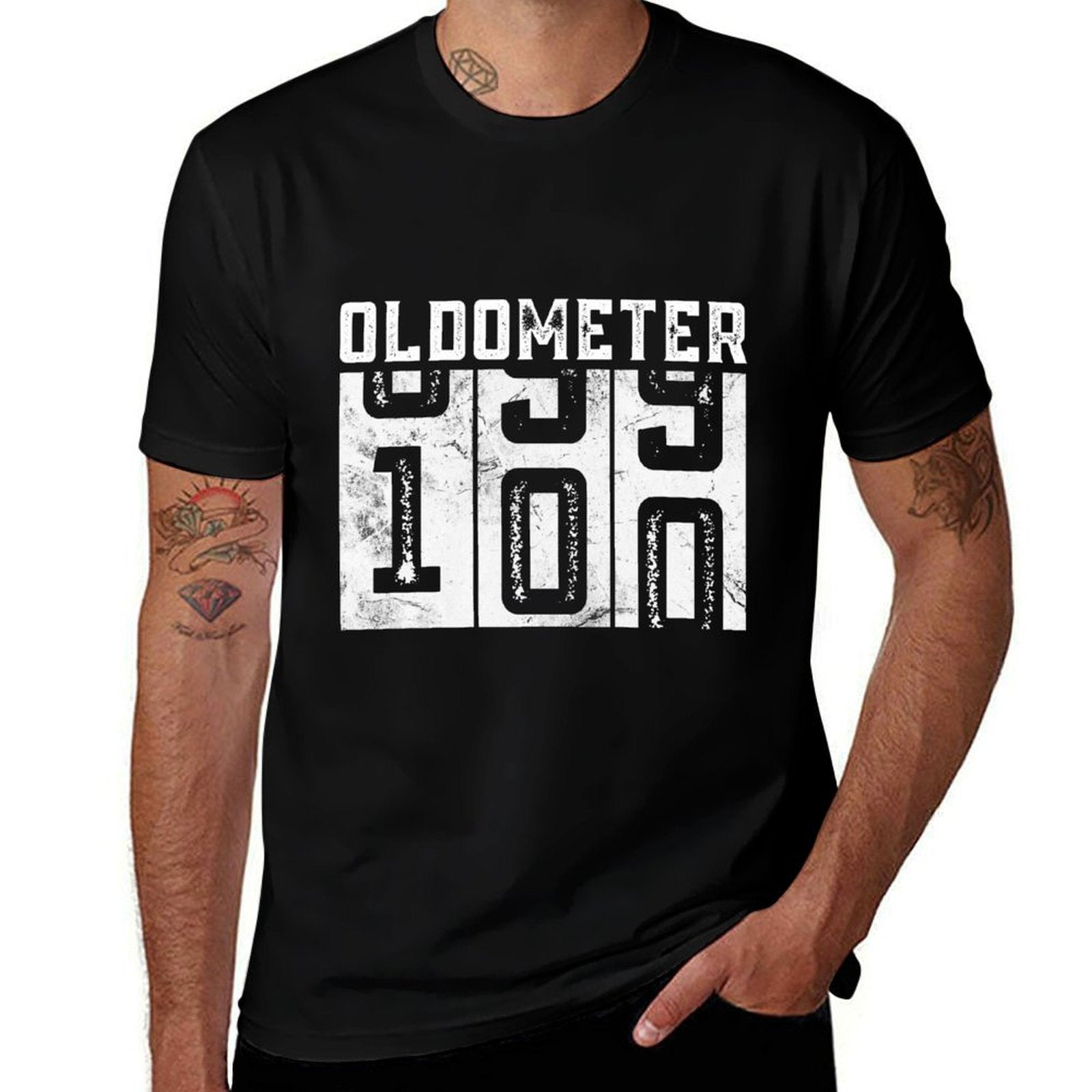 100 Year Old 100th Birthday Gifts Vintage Oldometer 99-100  Polyester Blend T-Shirt