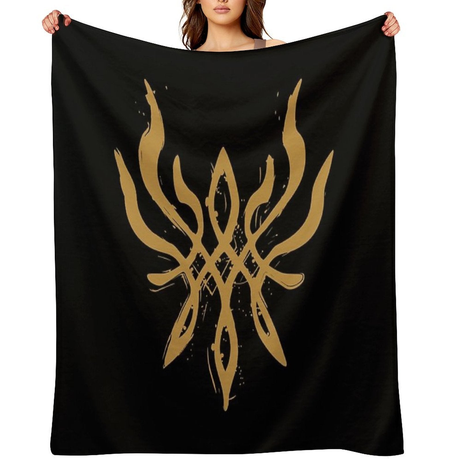 Fire Emblem™ Three Houses - Byleth Crest of Flames (Blazing Version) [Golden] Lightweight Throw Blanket